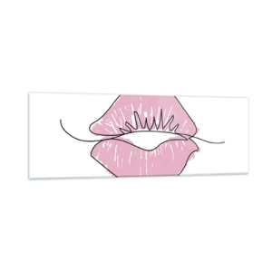 Cuadro sobre vidrio - Impresiones sobre Vidrio - ¿Listo para un beso? - 90x30 cm
