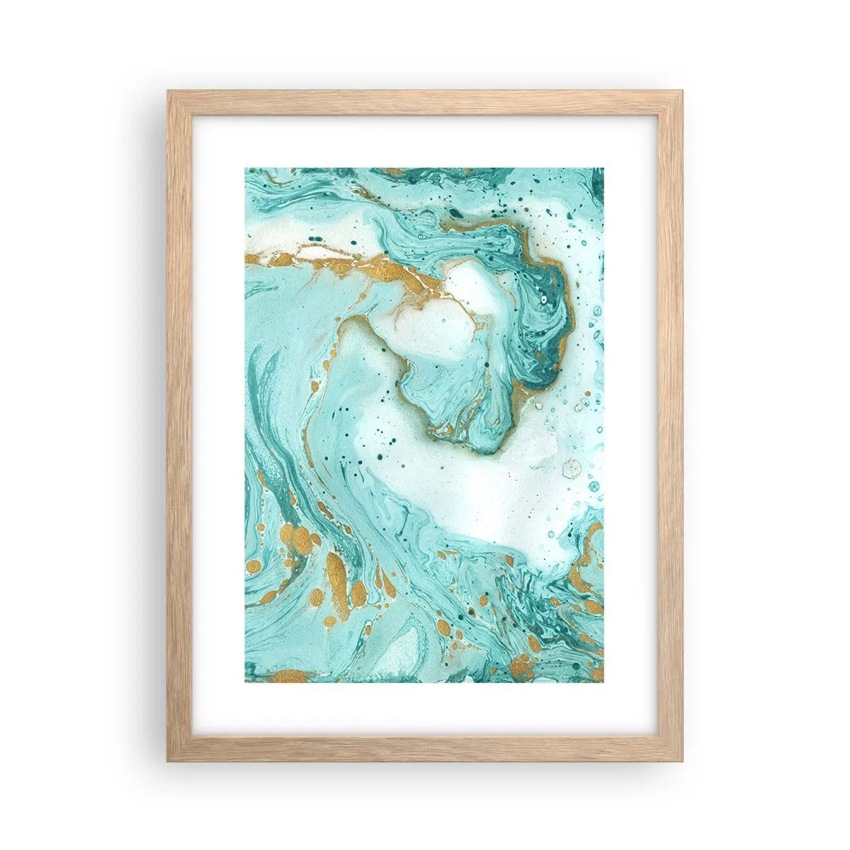 Póster en marco roble claro - Bajo la gran ola del periodo Edo - 30x40 cm