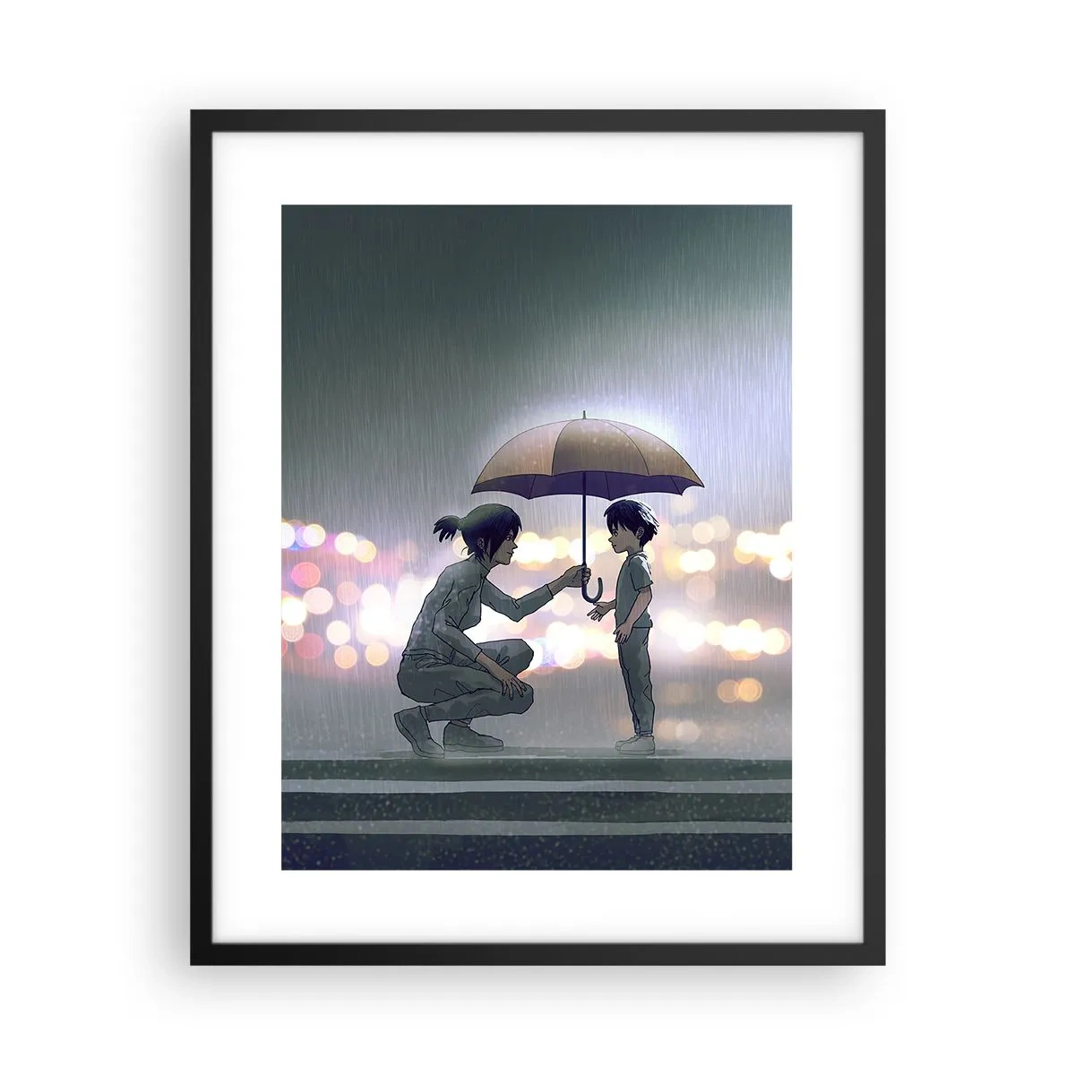 Póster en marco negro - Y todo está bien - 40x50 cm