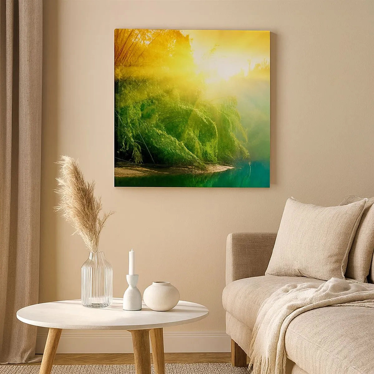 Cuadro sobre lienzo - Impresión de Imagen - Ahogarse en el sol y la sombra - 30x30 cm