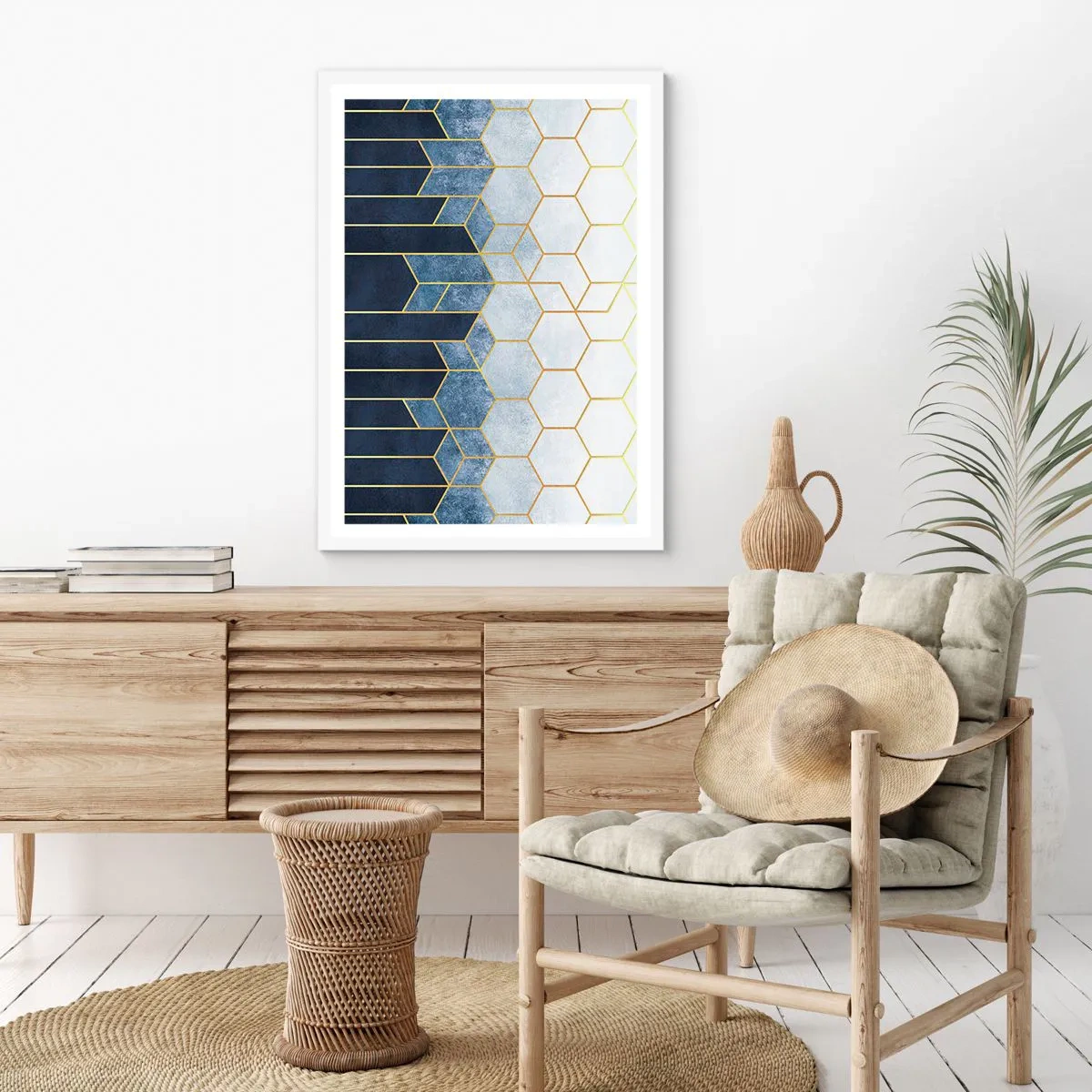 Póster en marco blanco - Composición rítmica visual - 61x91 cm