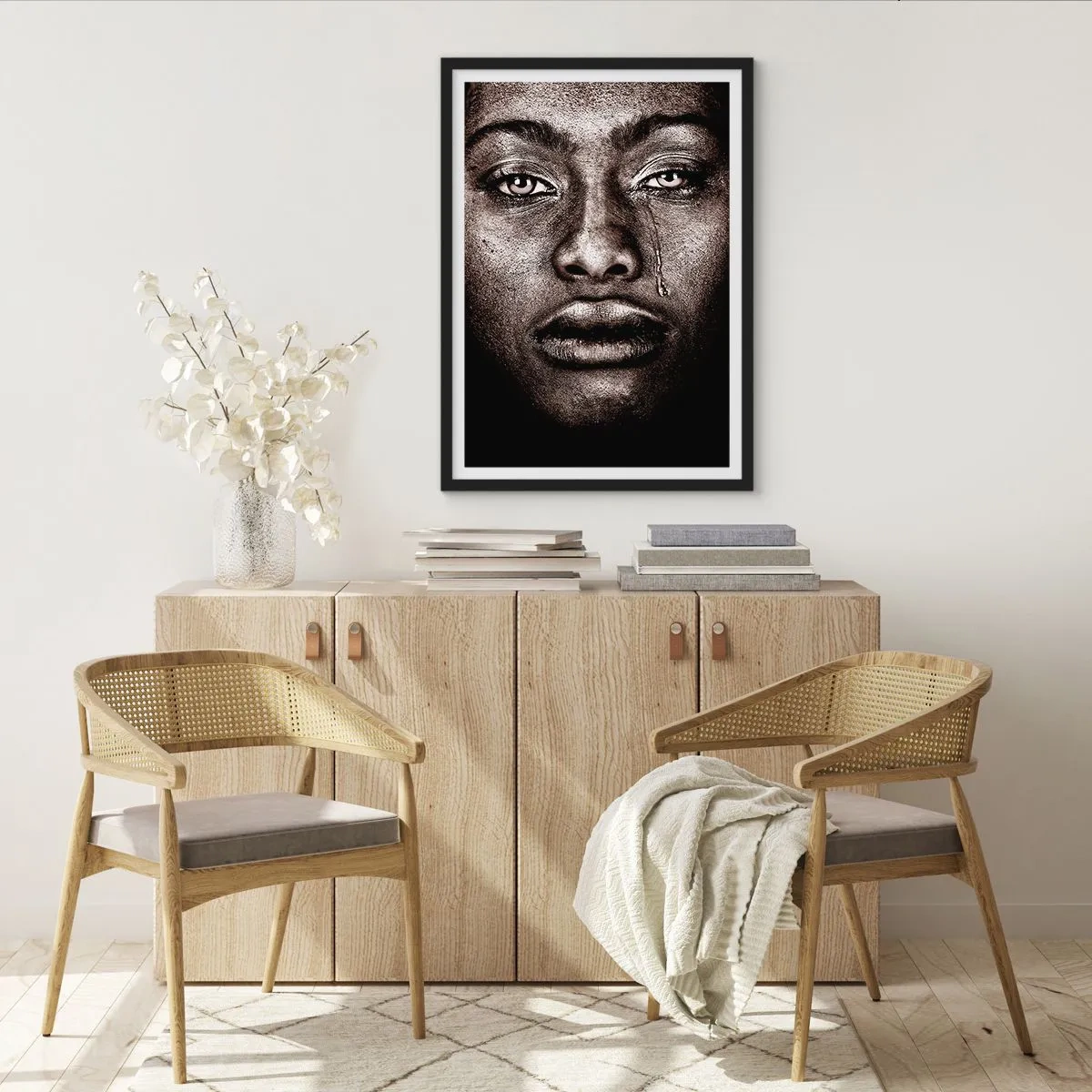 Póster en marco negro - Una lágrima - 40x50 cm