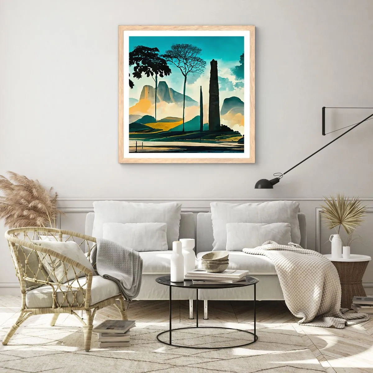 Póster en marco roble claro - Cada vez a más altitud - 40x40 cm