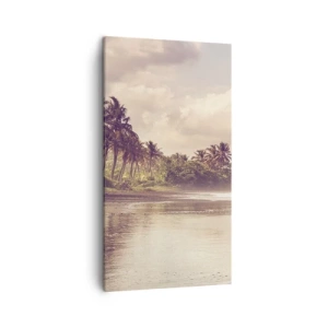 Cuadro sobre lienzo - Impresión de Imagen - La caricia de las olas - 45x80 cm