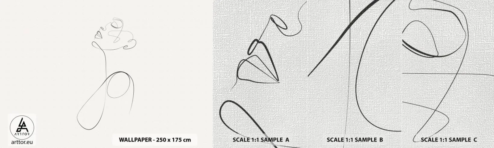 Muestra de fotomural Premium Canvas - En el bucle de los sueños - Mujer, Gráficos, Pedazo - 100x30 cm