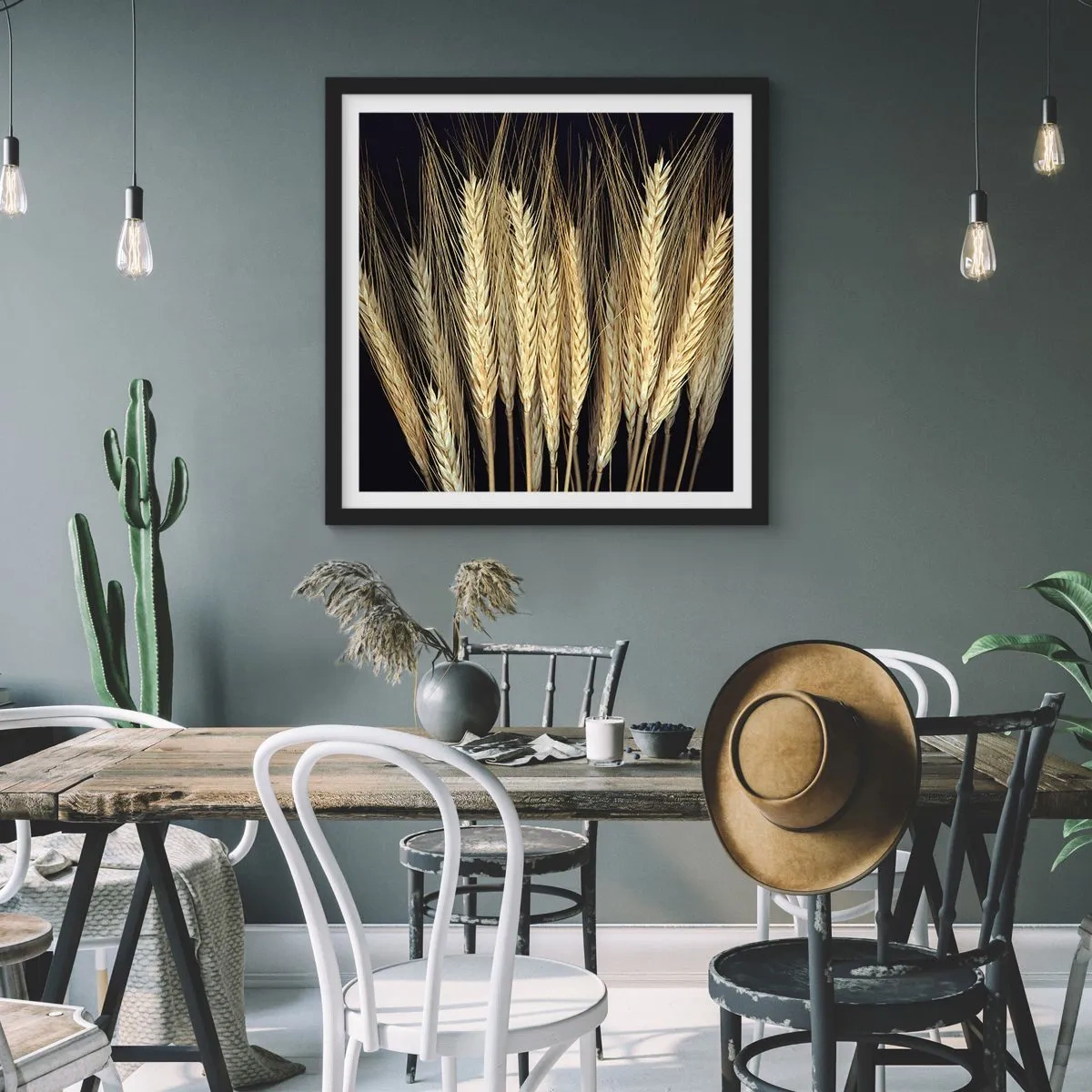 Póster en marco negro - Magia rústica - 50x50 cm