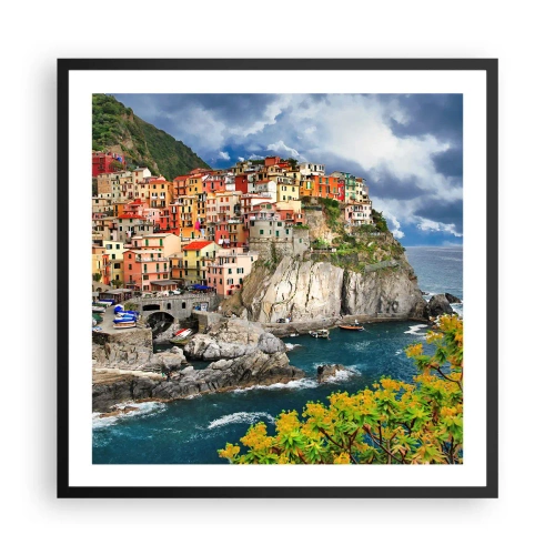 Póster en marco negro - En el acantilado - 60x60 cm