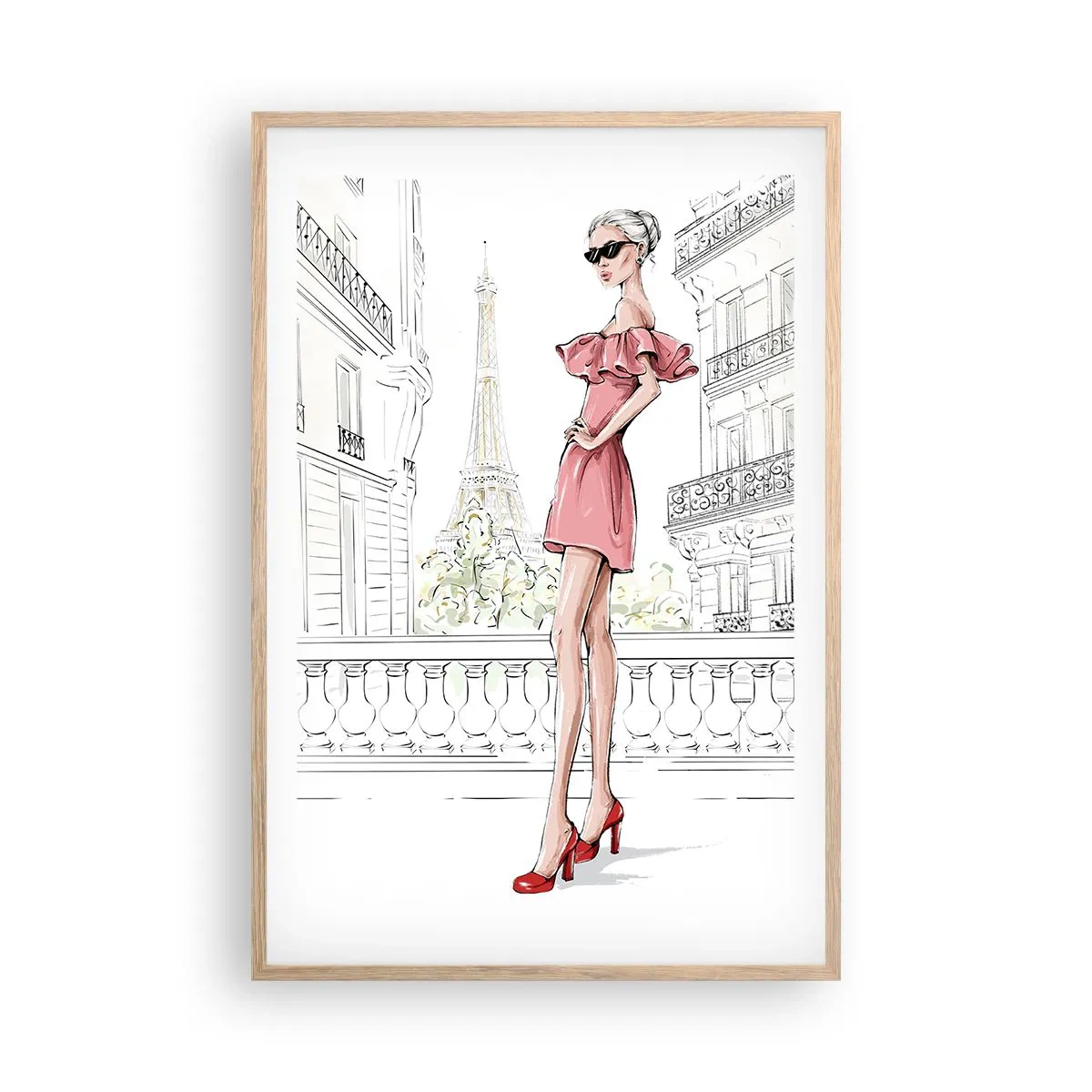 Póster en marco roble claro - El arte de la moda - 61x91 cm