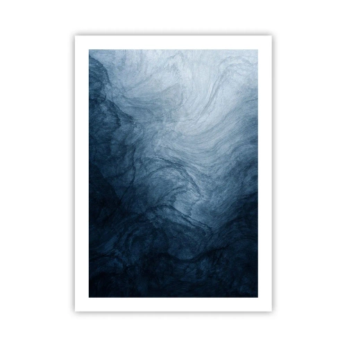 Póster - Composición abstracta en tonos azul marino - 50x70cm - En las profundidades - Decoración de pared moderna para salón y dormitorio ARTTOR