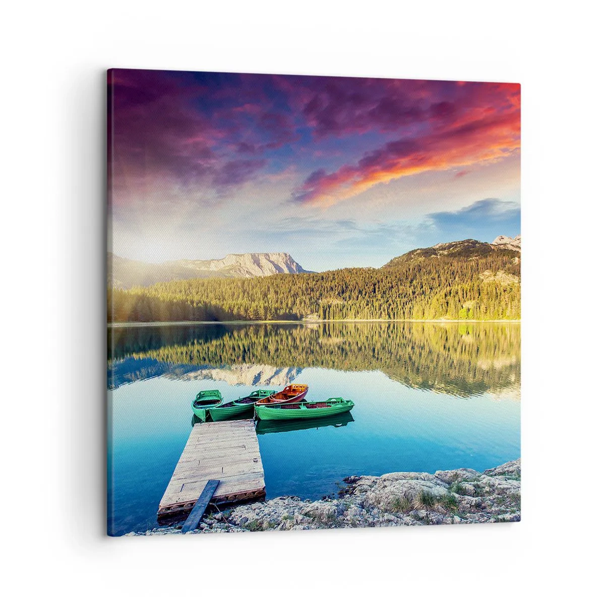 Cuadro sobre lienzo - Impresión de Imagen - Sobre el agua tan suave como un espejo - 50x50 cm