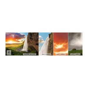 Muestra De Fotomural Standard Eco - La plenitud del verano islandés - Paisaje, Cascada, Islandia - 100x30 cm