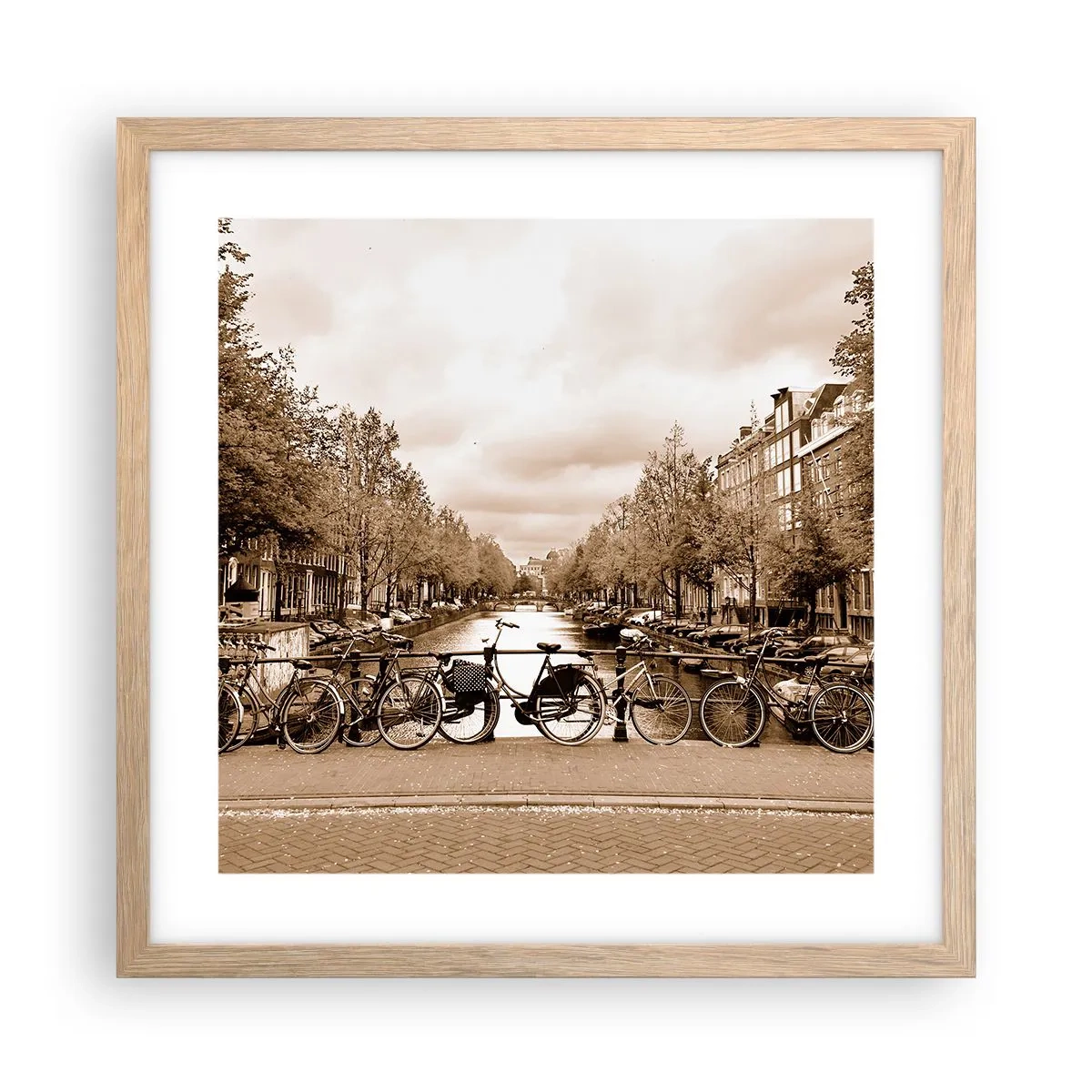 Póster en marco roble claro - Holanda solo hay una - 40x40 cm