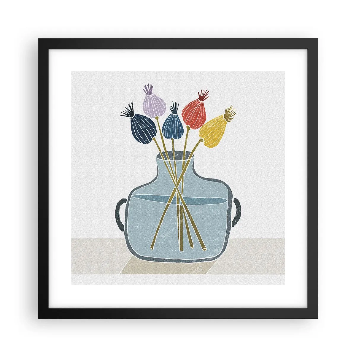 Póster en marco negro - Como una semilla de amapola - 40x40 cm