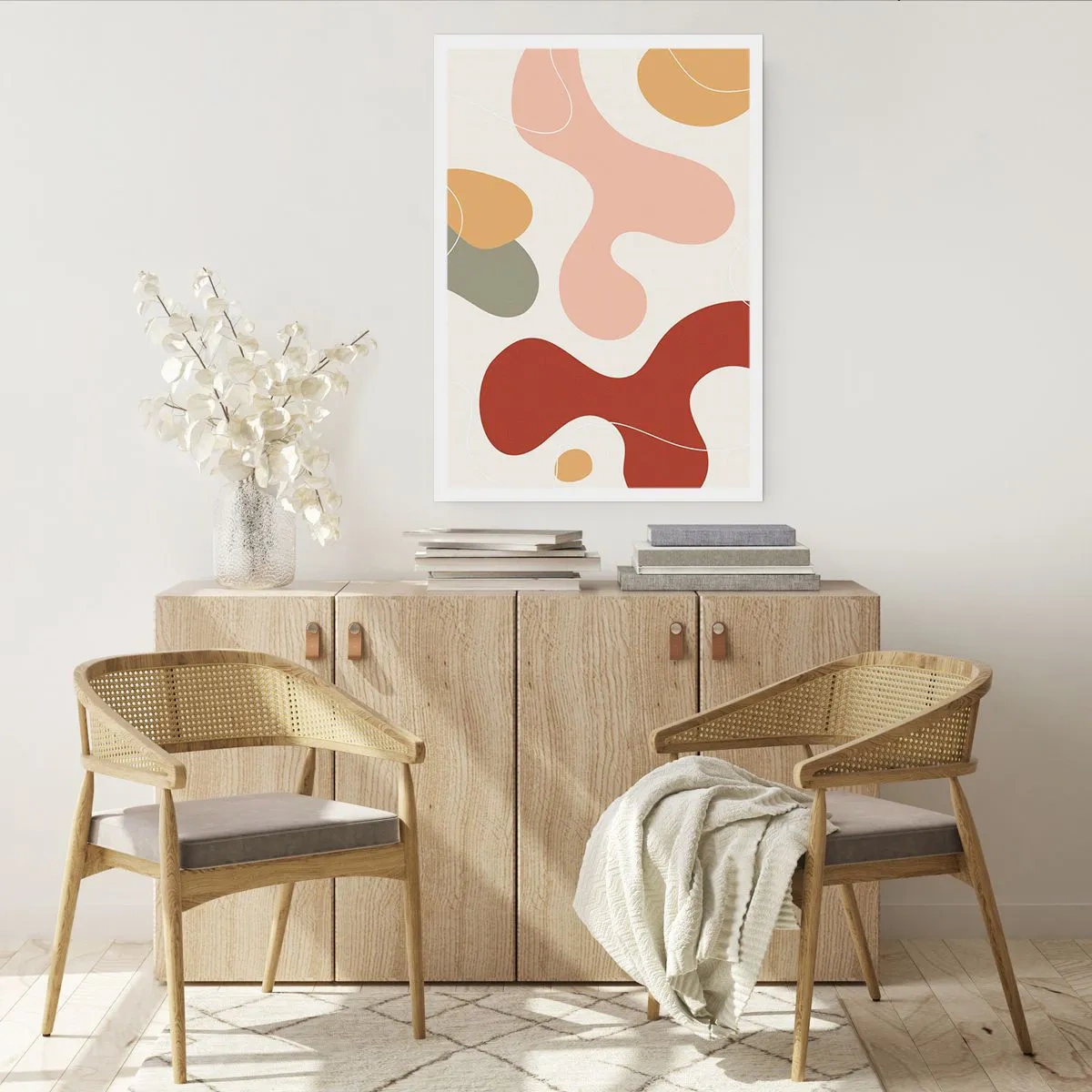 Póster - Una composición abstracta en cálidos tonos pastel. - 50x70cm - La esencia de la pintura - Decoración de pared moderna para salón y dormitorio ARTTOR