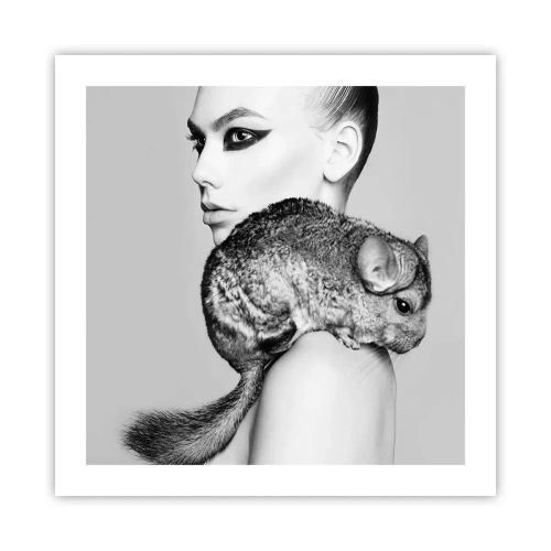 Póster - Dama con chinchilla - 50x50 cm