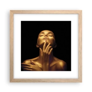 Póster en marco roble claro - Como seda dorada - 30x30 cm