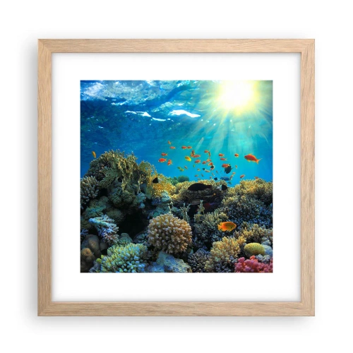 Póster en marco roble claro - Tesoros submarinos - 30x30 cm