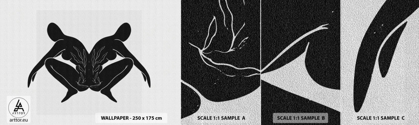Muestra de fotomural Premium Sand - Un alma compartida - Gente, minimalista, Mellizos - 100x30 cm