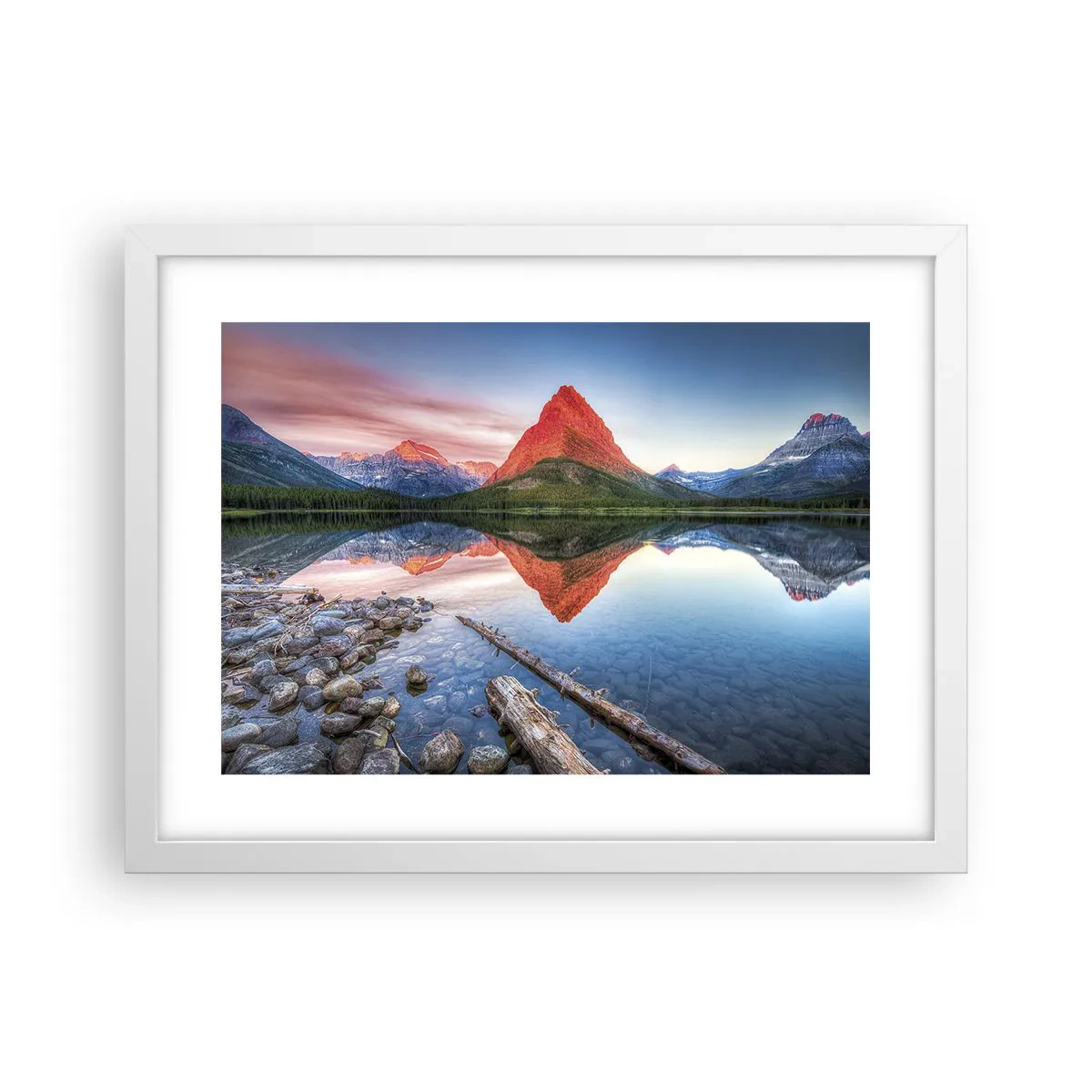 Póster en marco blanco - Cálido y frío - 40x30 cm