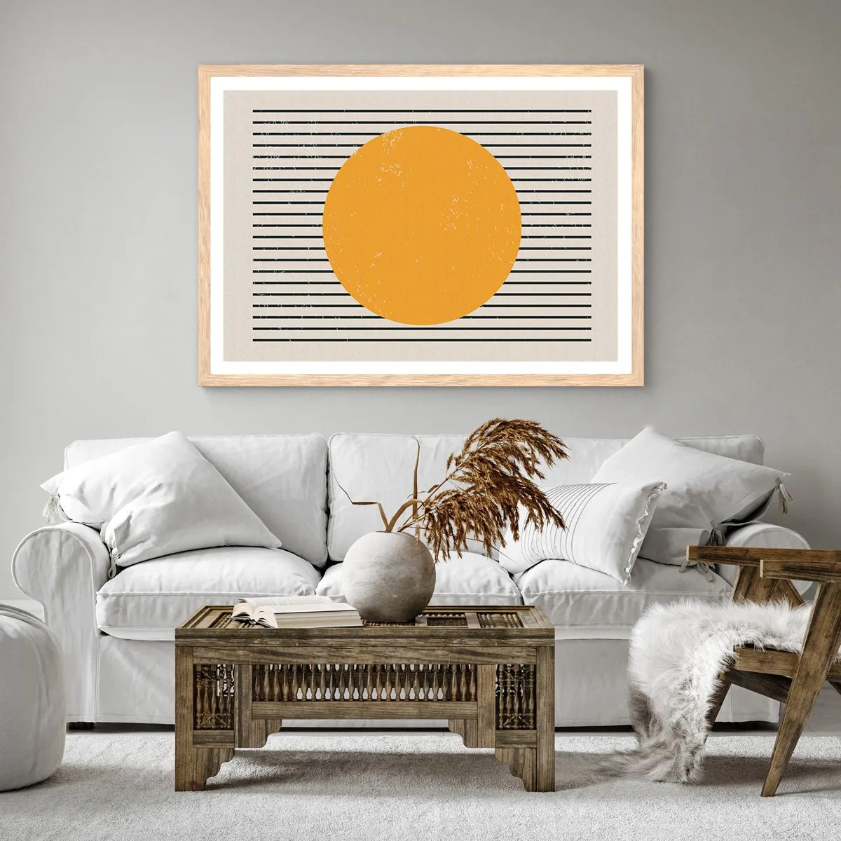 Póster en marco roble claro - El poder de la sencillez - 100x70 cm