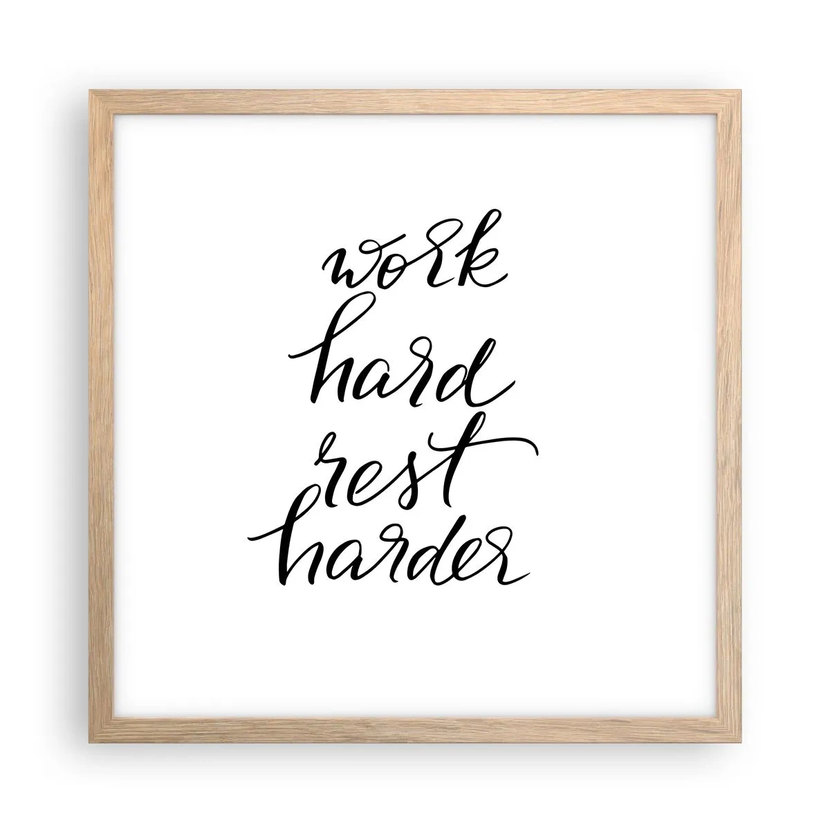 Póster en marco roble claro - Balance de vida - 40x40 cm