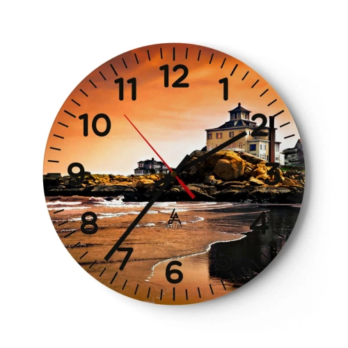 Reloj de pared - Reloj de vidrio - La elegancia de la costa oeste - 40x40 cm