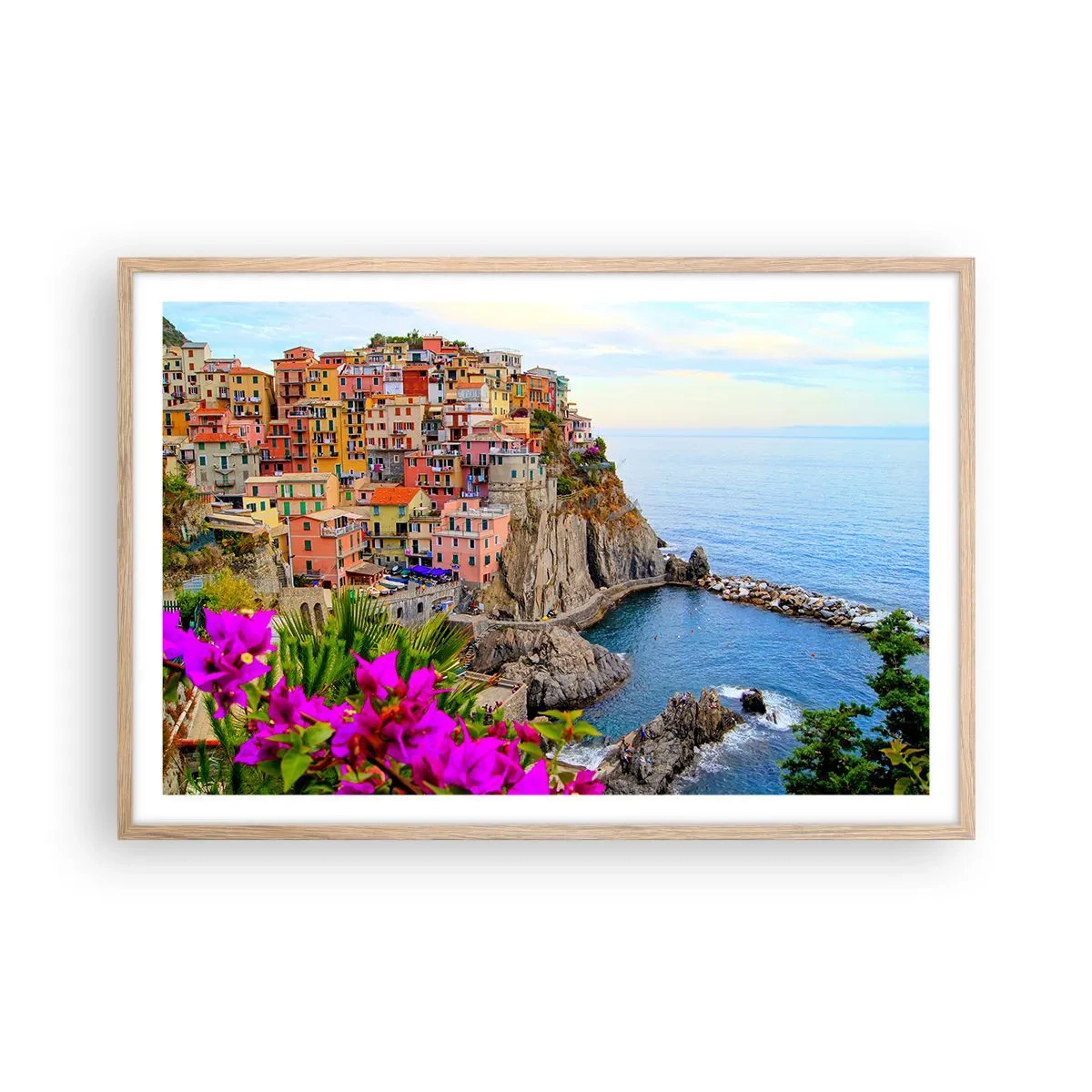 Póster en marco roble claro - La ciudad de la risa - 91x61 cm