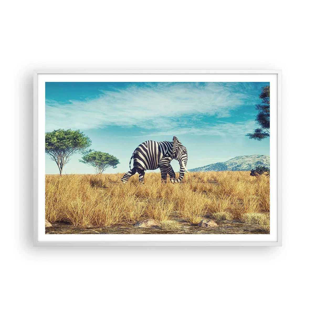 Póster en marco blanco - El gris ya no está de moda - 100x70 cm