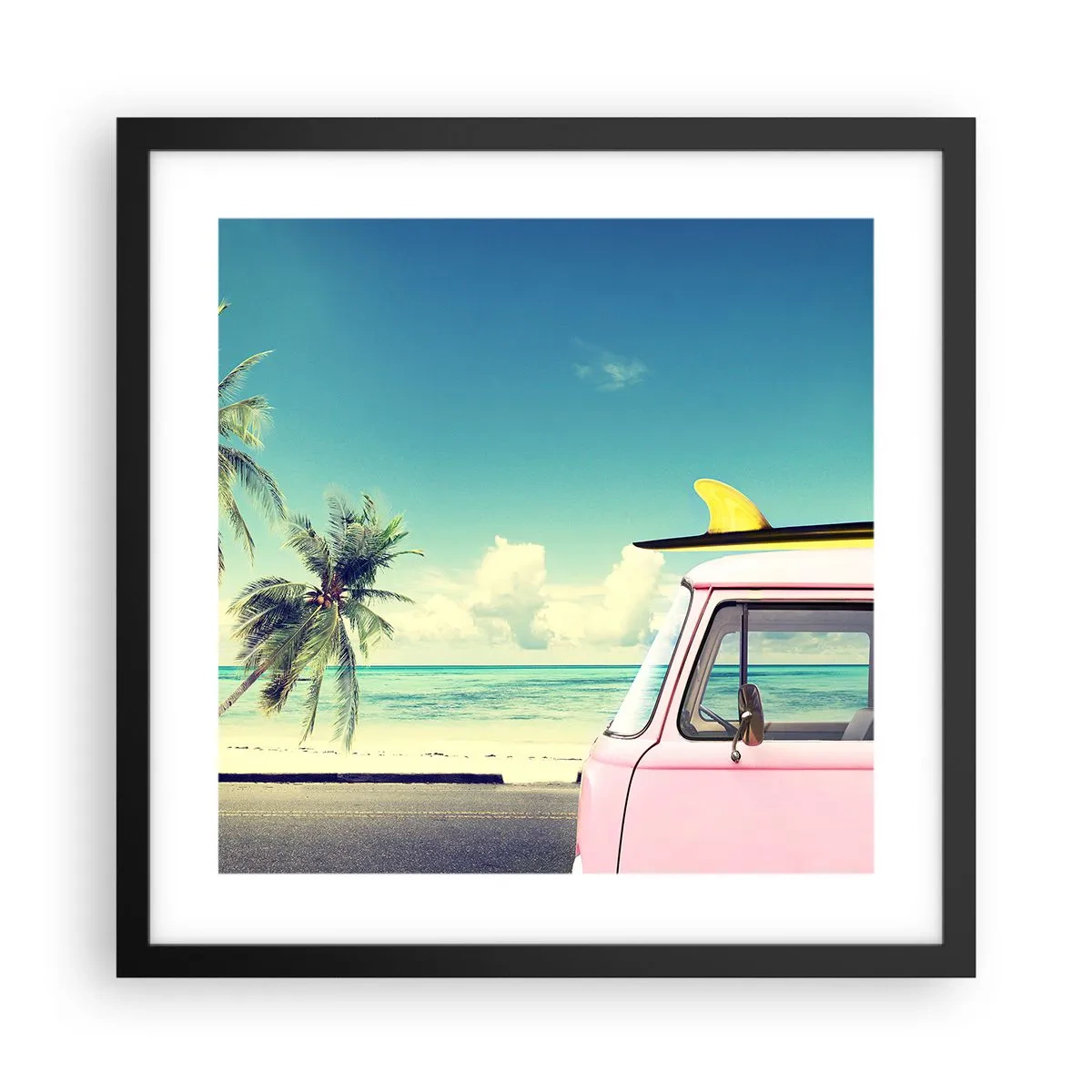 Póster en marco negro - Comienzan las vacaciones - 40x40 cm