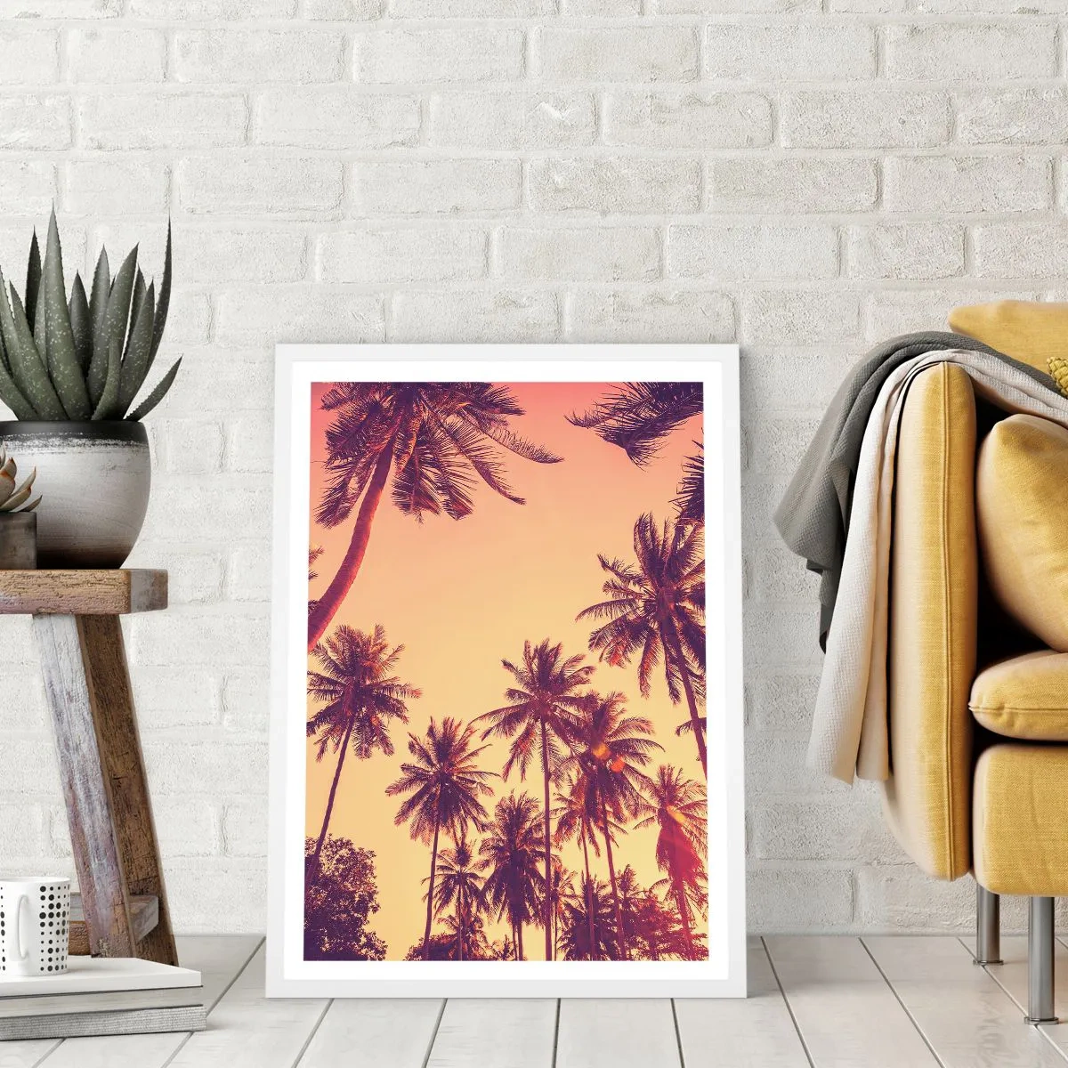 Póster en marco blanco - Variante tropical - 61x91 cm