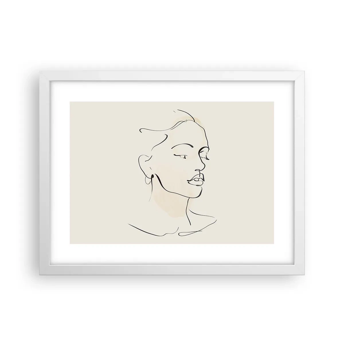 Póster en marco blanco - Líneas que muestran seguridad - 40x30 cm
