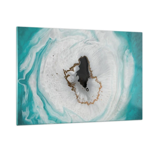 Cuadro sobre vidrio - Impresiones sobre Vidrio - Una forma abstracta que se asemeja a una sección transversal de un mineral. - 120x80cm - Para acceder al interior - Decoración de pared moderna para salón y dormitorio ARTTOR