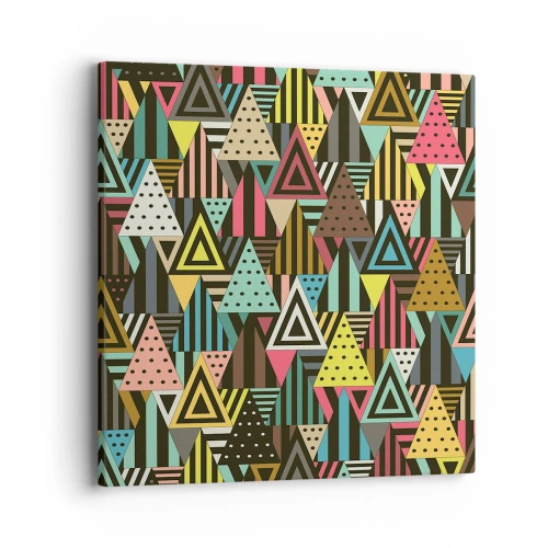Cuadro sobre lienzo - Impresión de Imagen - A ritmo de triángulo - 40x40 cm