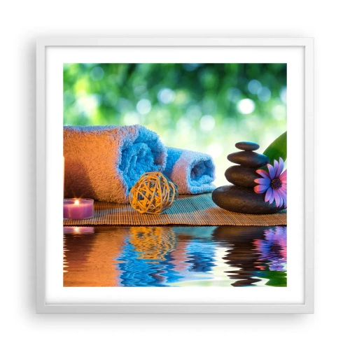 Póster en marco blanco - Tiempo para el cuerpo - 50x50 cm