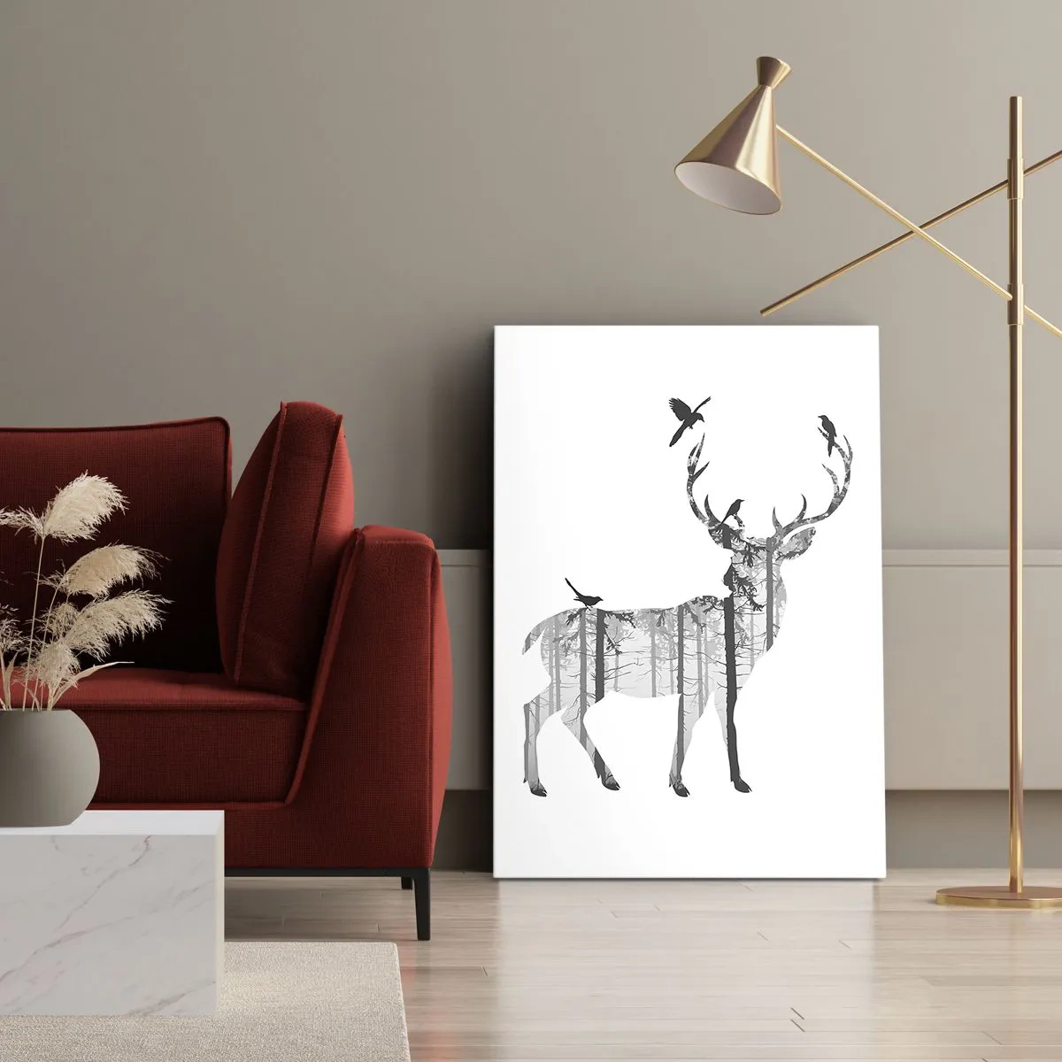 Cuadro sobre lienzo - Impresión de Imagen - El buen espíritu del bosque - 45x80 cm