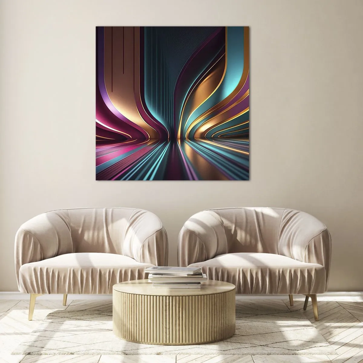 Cuadro sobre vidrio - Impresiones sobre Vidrio - Arquitectura de la luz - 40x40 cm