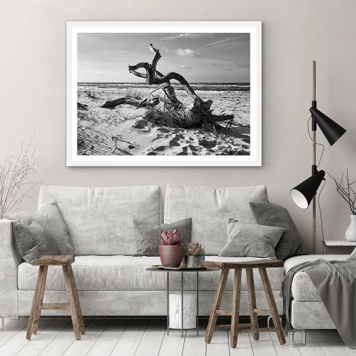 Póster en marco blanco - Escultura marina - 50x40 cm