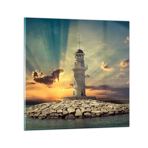 Cuadro sobre vidrio - Impresiones sobre Vidrio - Luz - Bondad - Belleza - 30x30 cm