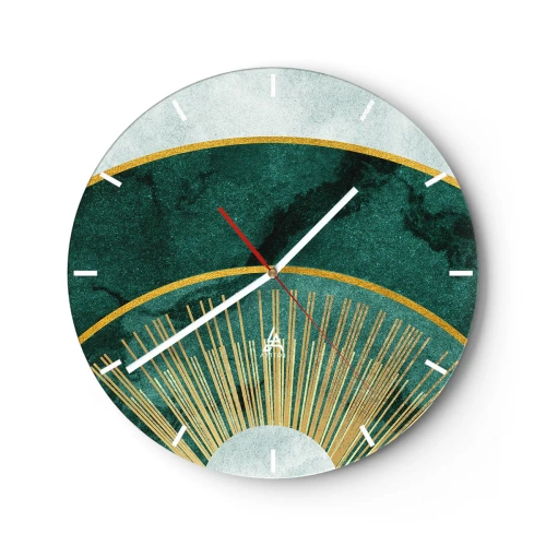 Reloj de pared - Reloj de vidrio - Un sistema solar diferente - 40x40 cm