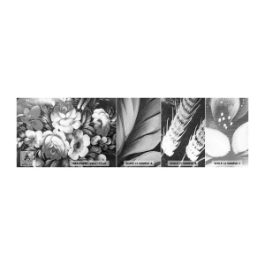 Muestra de fotomural autoadhesivo Deluxe Sticker - Hermoso incluso en el gris - Abstracción, flores, Pedazo - 100x30 cm