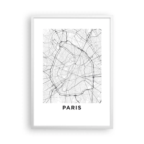 Póster en marco blanco - Flor de París - 50x70 cm