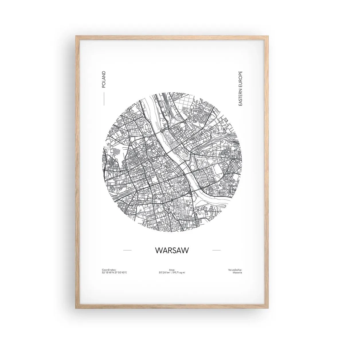 Póster en marco roble claro - Anatomía de Varsovia - 70x100 cm
