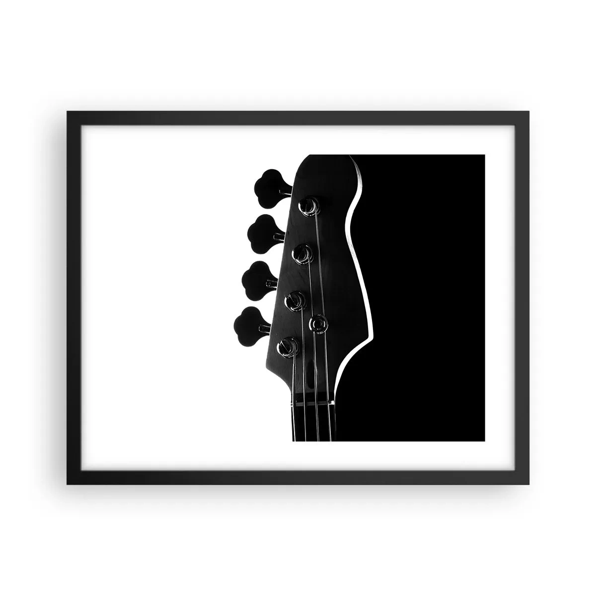 Póster en marco negro - Silencio musical - 50x40 cm