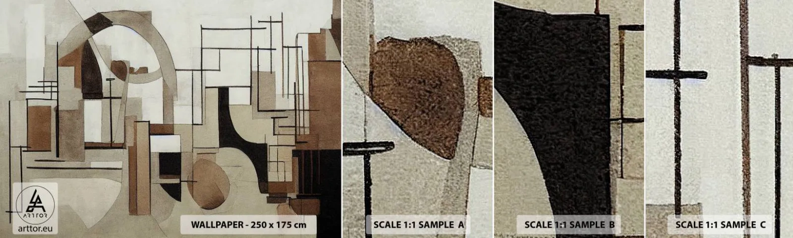 Muestra De Fotomural Standard Eco - Paisaje urbano 2.0 - Abstracción, Pedazo, formas - 100x30 cm
