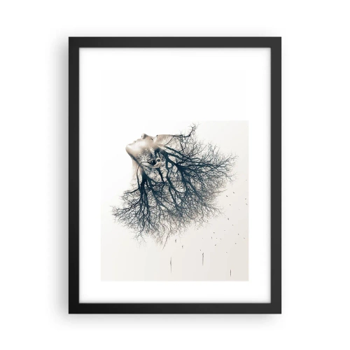 Póster en marco negro - Escuchando el susurro de un árbol - 30x40 cm