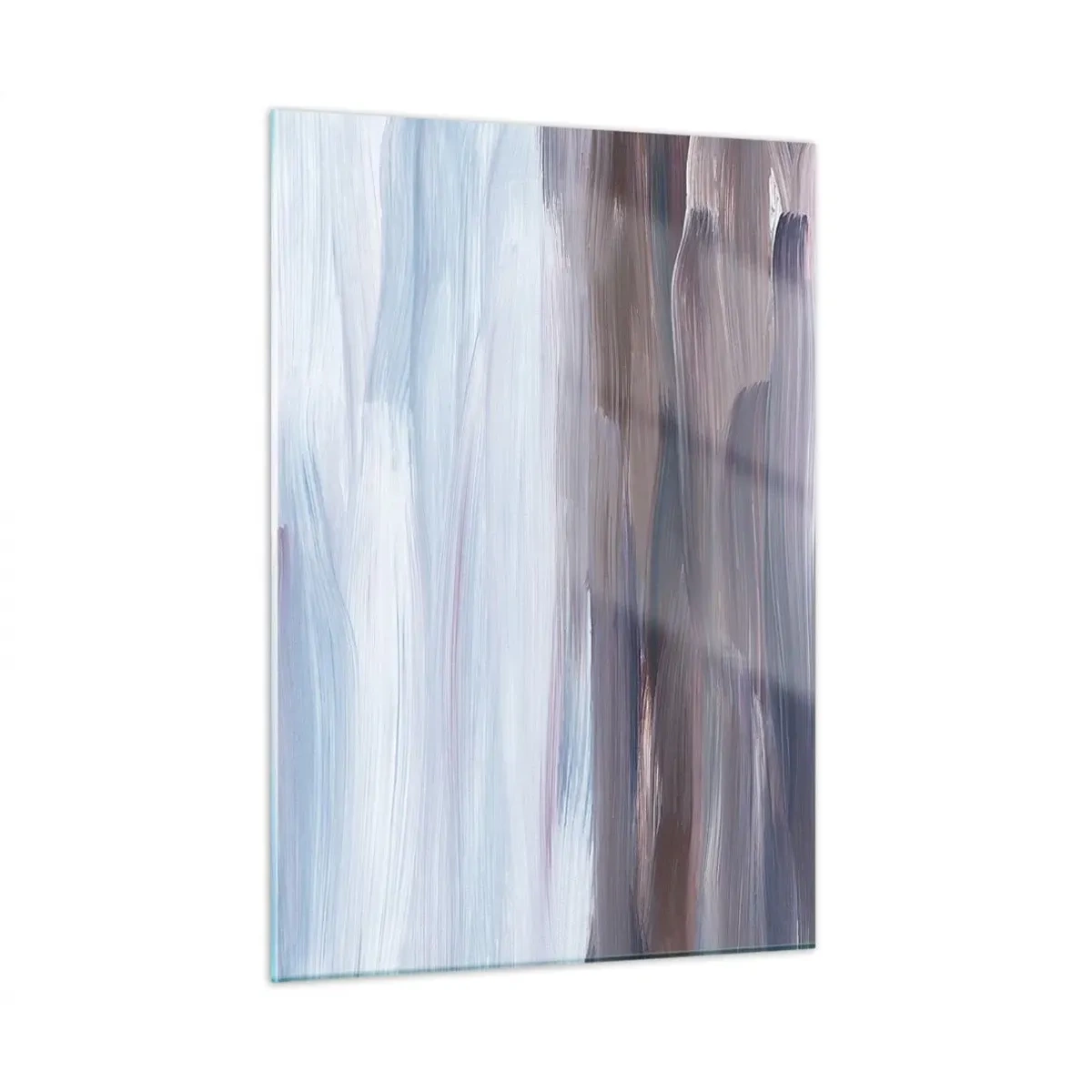 Cuadro sobre vidrio - Impresiones sobre Vidrio - Rayas horizontales de agua en tonos azules y marrones en un estilo abstracto. - 50x70cm - Elementos: agua - Decoración de pared moderna para salón y dormitorio ARTTOR