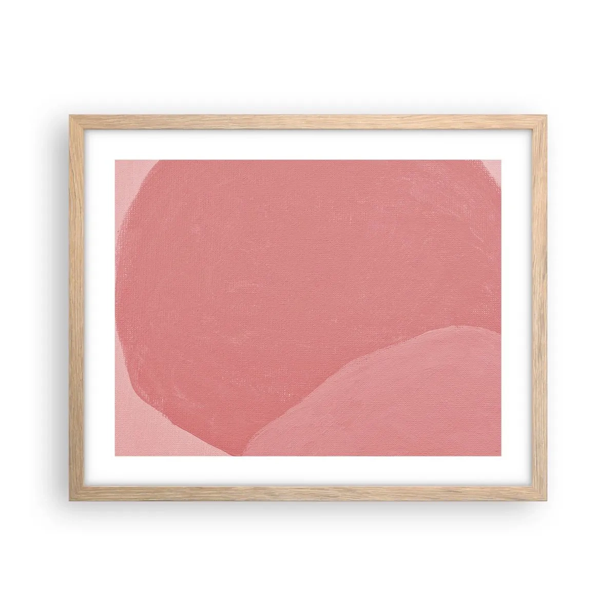 Póster en marco roble claro - Composición orgánica en rosa - 50x40 cm