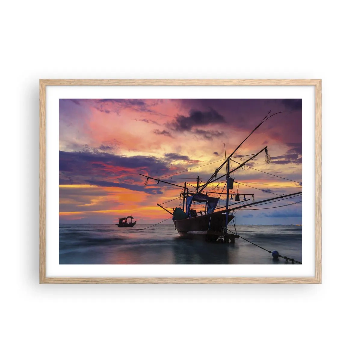 Póster en marco roble claro - Una noche exótica - 70x50 cm