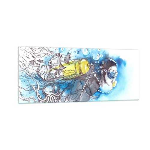 Cuadro sobre vidrio - Impresiones sobre Vidrio - Sumergirse en lo desconocido - 100x40 cm