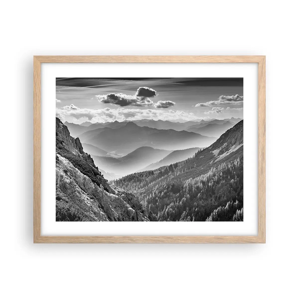 Póster en marco roble claro - Hasta el horizonte - 50x40 cm